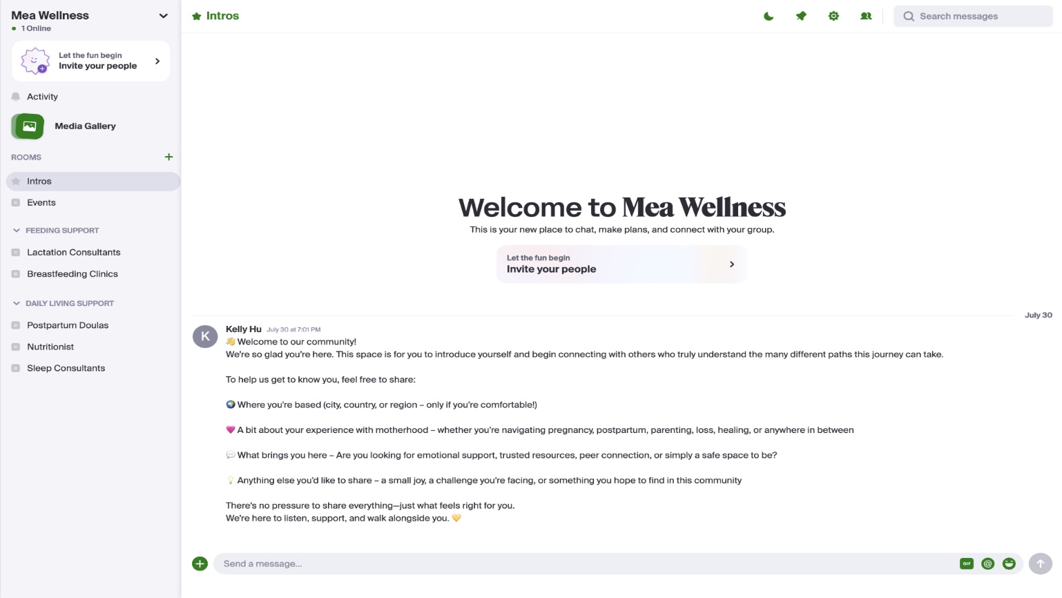 Mea platform on laptop